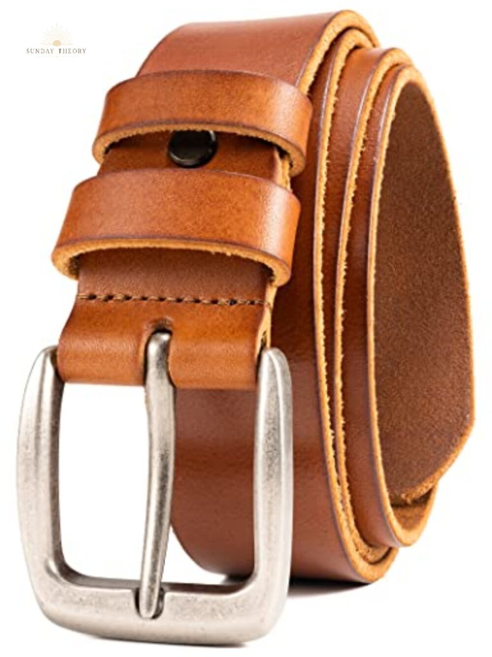 Full Grain Leather Belt Men Italian Real Solid Leather 1.5" Vintage Buckle